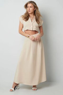 Cropped top met knoop.