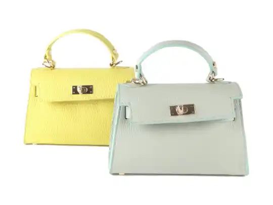 Lederen Handtas- Mint.