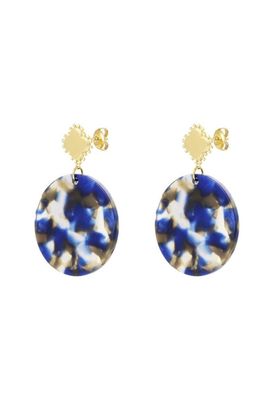 Oorbellen klaver met cirkel.