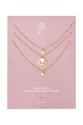 Set 3 kettingen hartjes - Stainless Steel.