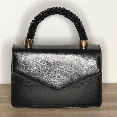 Zwart metallic envelop tas snoep handvat.