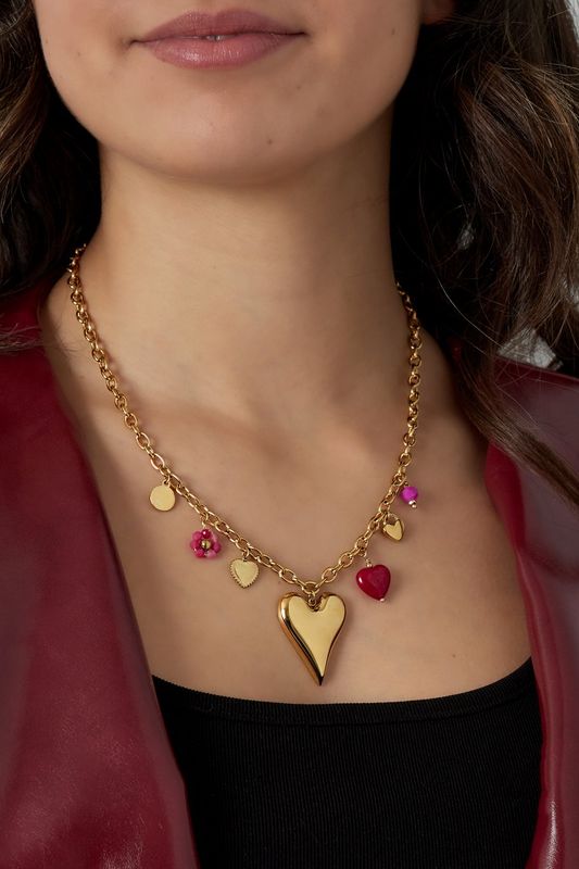 Bedelketting charm chill - Fuchsia.
