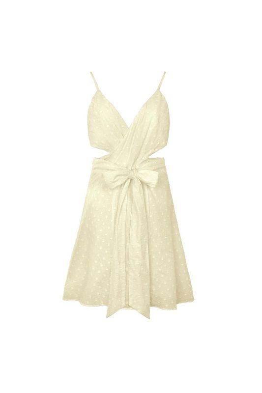 Mini jurk met uitgesneden taille.