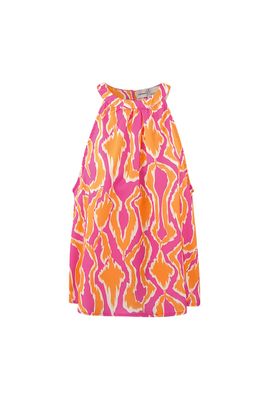 Kleurrijke haltertop met print.