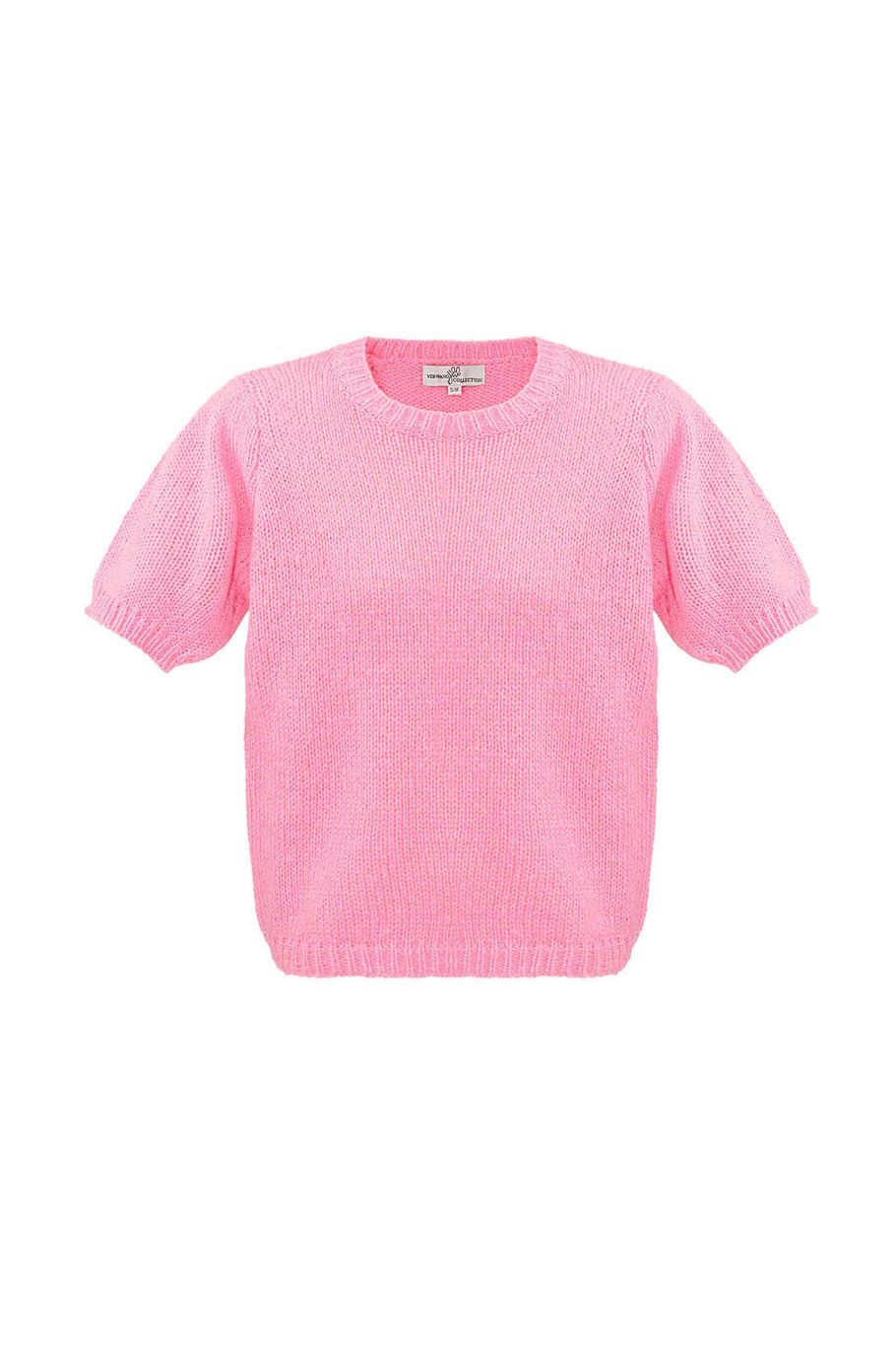 Basic shirt met pofmouwen.