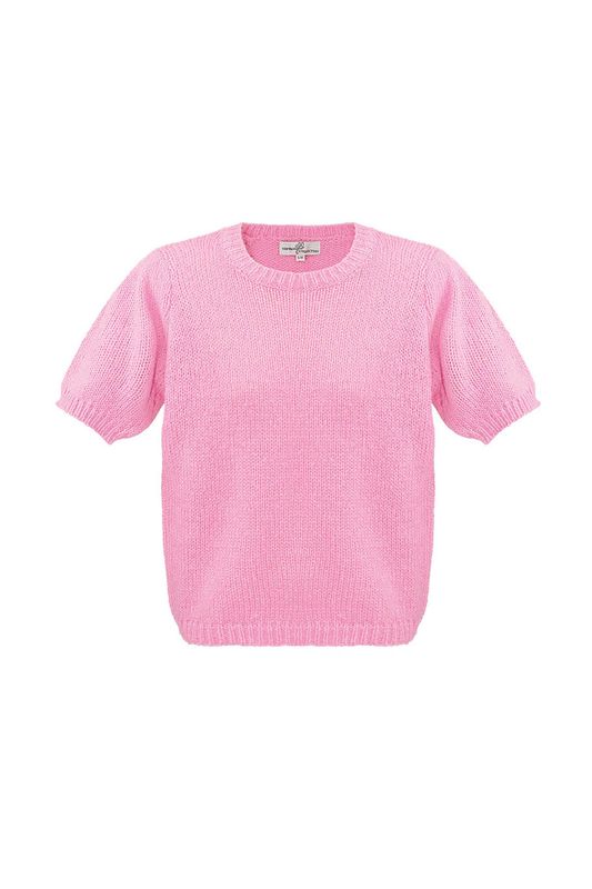 Basic shirt met pofmouwen.