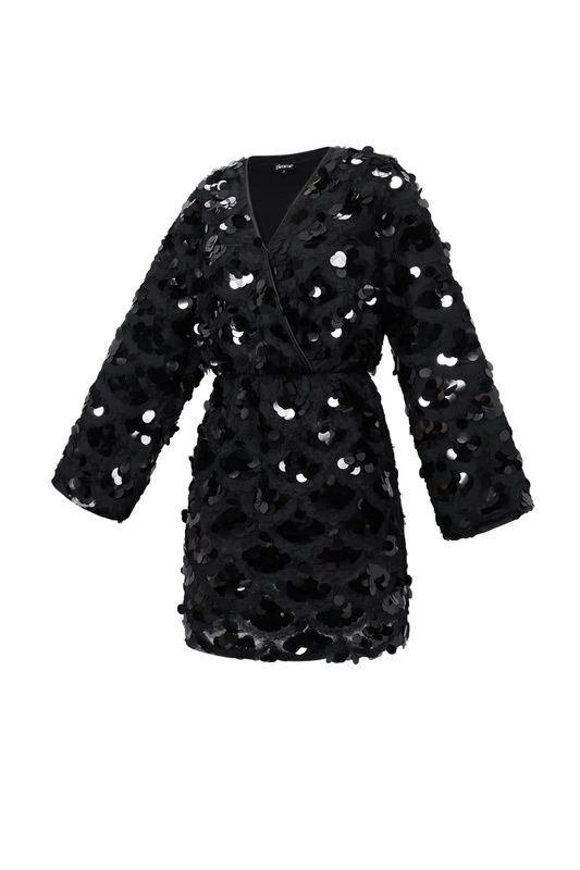 Mini jurk Pailletten Elegante herfst-/winterkleding.