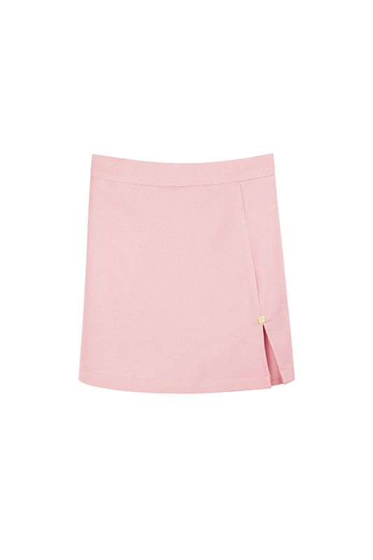 Polyester Vrouwen Minirok Hoge Taille Asymmetrische Zoom.