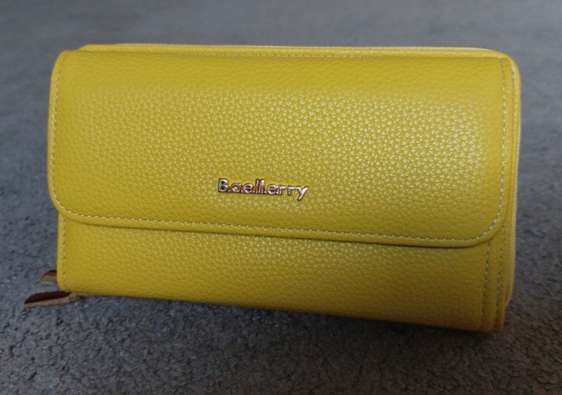 Trendy Gele Baellerry Tas/ Portemonnee Set.