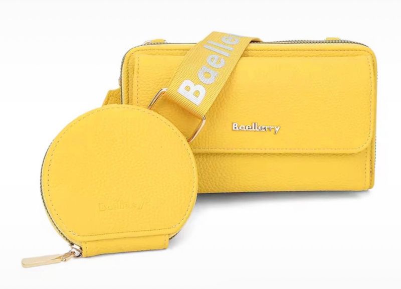 Trendy Gele Baellerry Tas/ Portemonnee Set.
