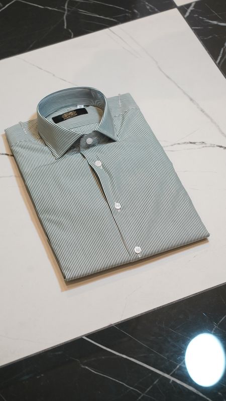CAMICIA SLIM RIGA VERDE