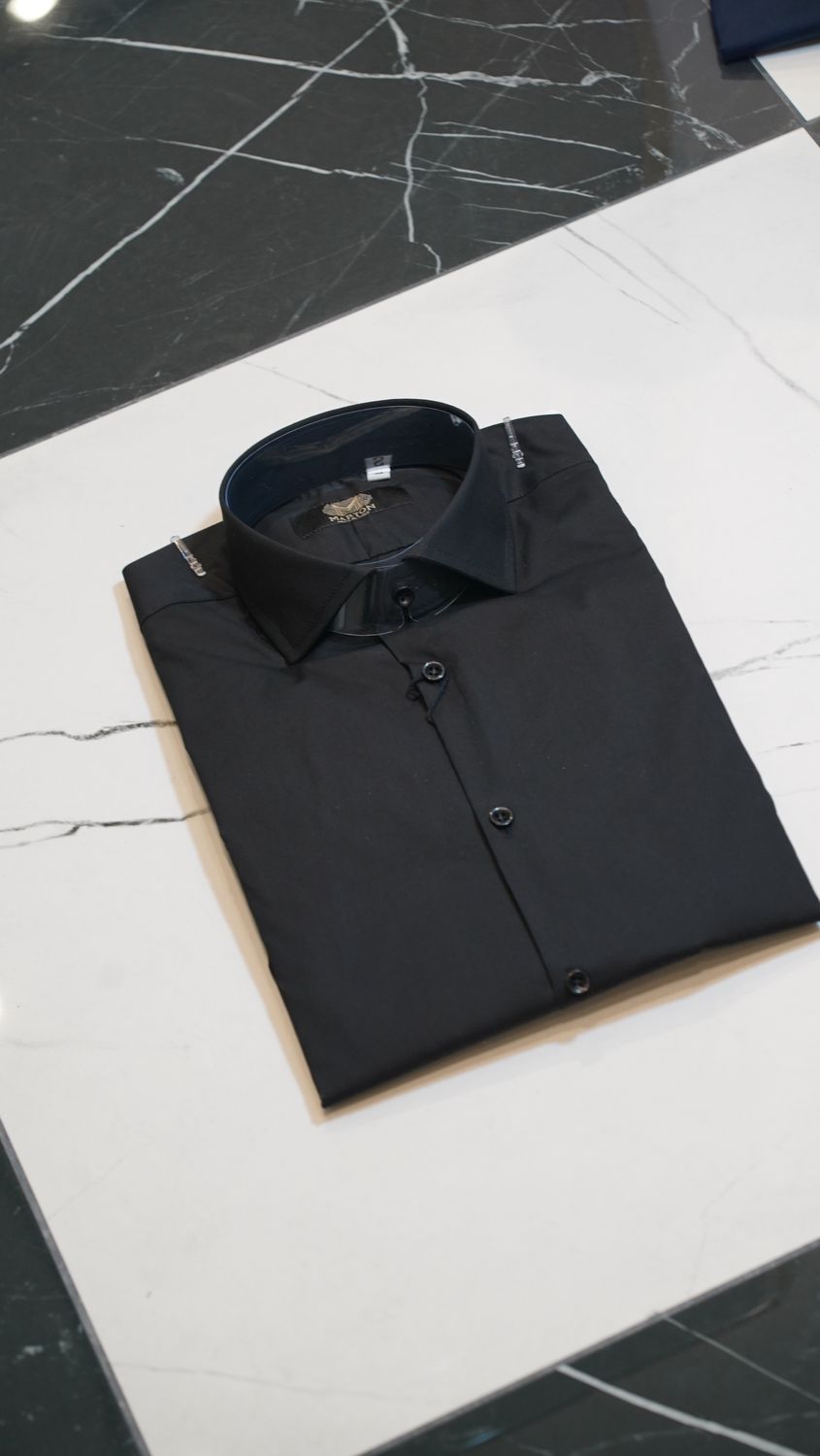 CAMICIA SLIM POPELIN NERO