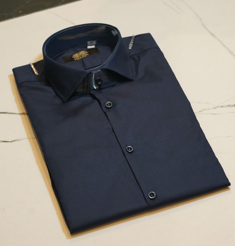 CAMICIA SLIM POPELIN BLU