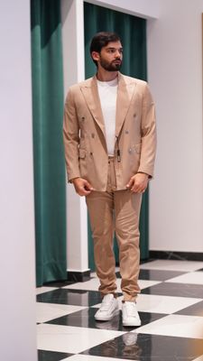 ABITO DOPPIO PETTO TROPEA - BEIGE SCURO