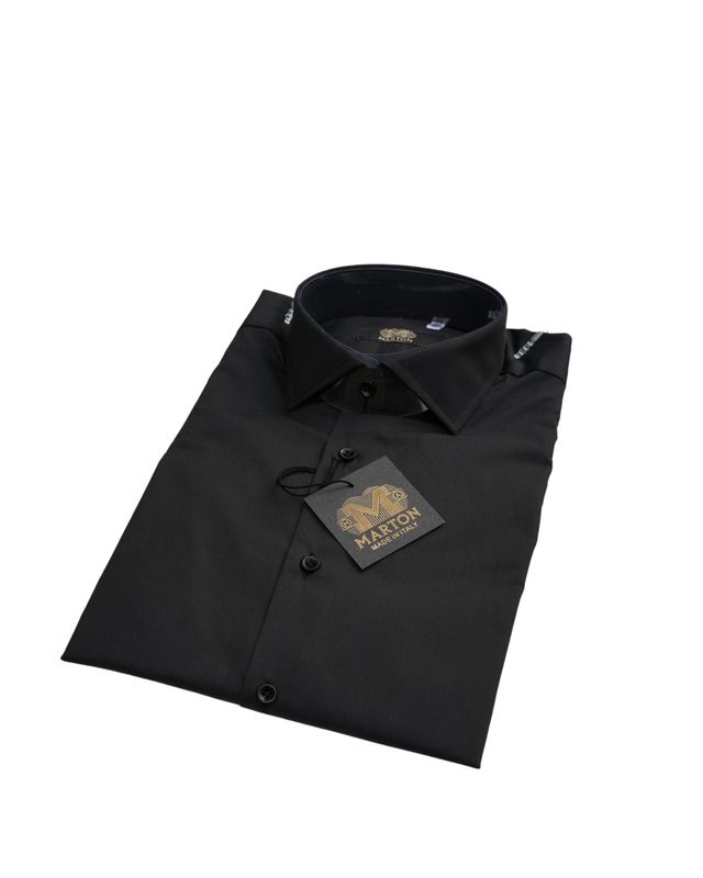 CAMICIA REGULAR TWILL NERO