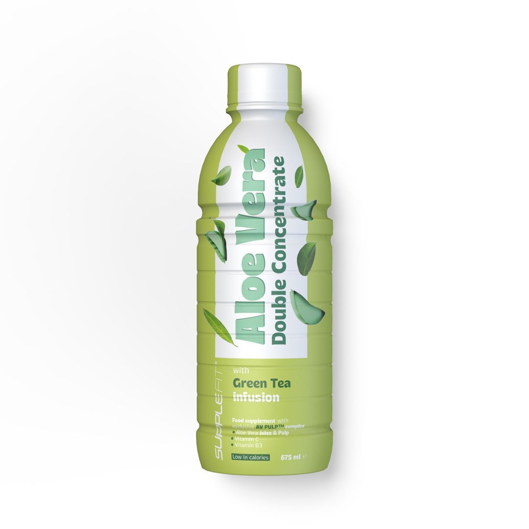 ALOE VERA, Blattsaft & Blattmark mit Grünem Tee - 675 ml