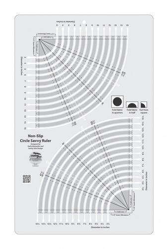 Creative Grids Circle Savvy 11-3/4&quot; x  18-1/2&quot; Quilt Ruler