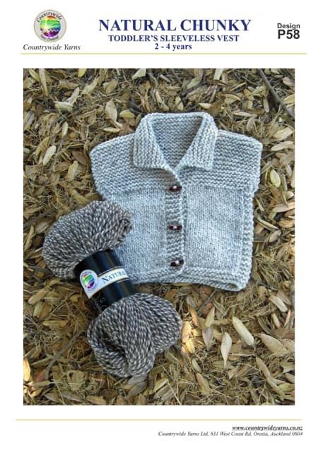 Natural Chunky Kids Sleeveless Vest Pattern