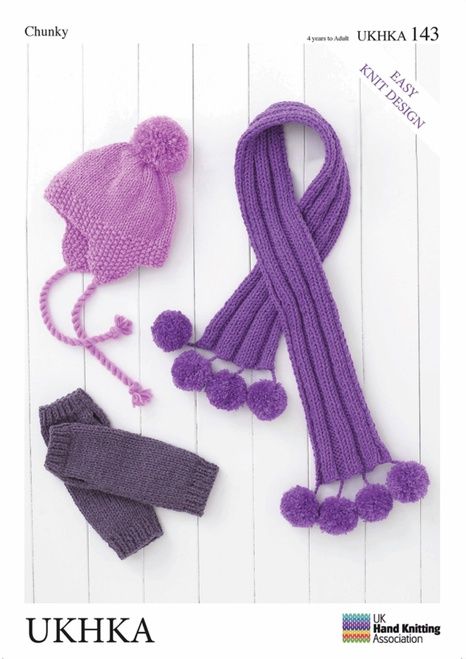 UK Hand Knitting Association Glove, Beanie &amp; Scarf Pattern