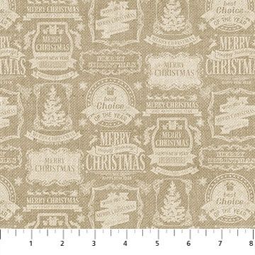 Vintage Christmas Linen Labels Cream