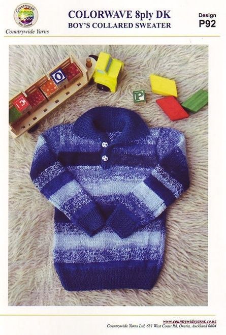 Colorwave  8ply Boy&#39;s Collared Sweater Pattern