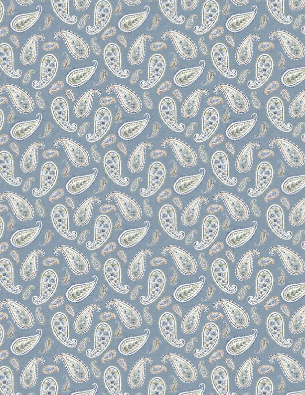 Willminton Bohemian Blue Tonal Small Paisley Blue