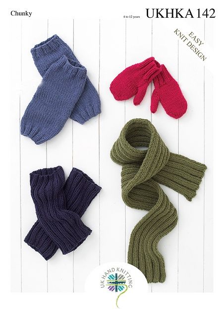 UK Hand Knitting Association Gloves &amp; Scarf Pattern