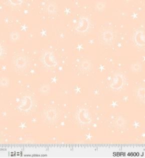 Star Bright Quilts by Cyndi Hershey - Blush coloured fabric with moon and stars