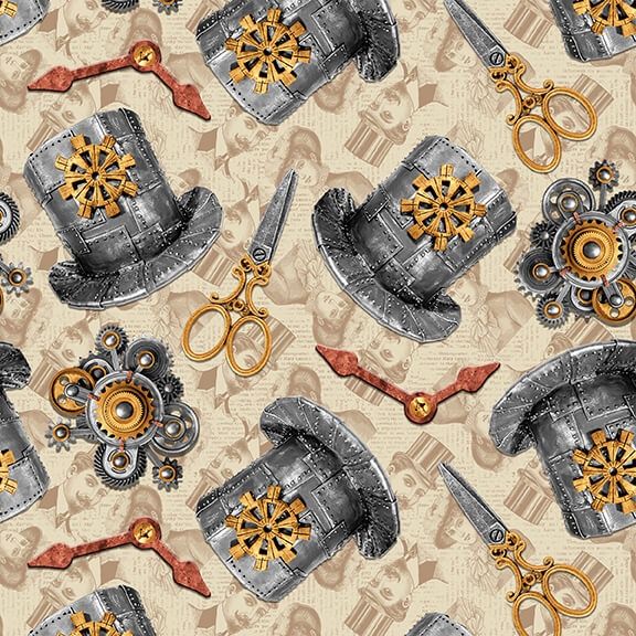 Blank Quilting Alternative Age || Hat &amp; Scissors Parchment