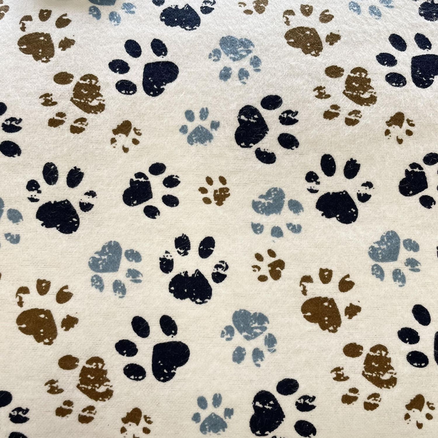 Paw Print Flannelette Fabric