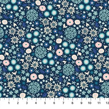 FIGO - Arcadia -Navy Wildflower Fabric