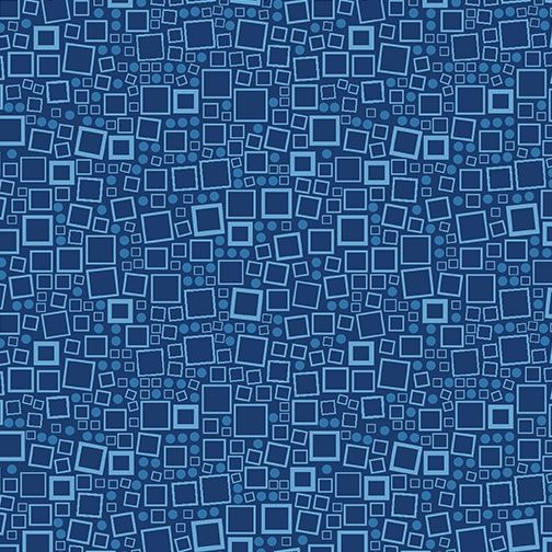 Hooked on Fish - Squares &amp; Dots medium - Sapphire