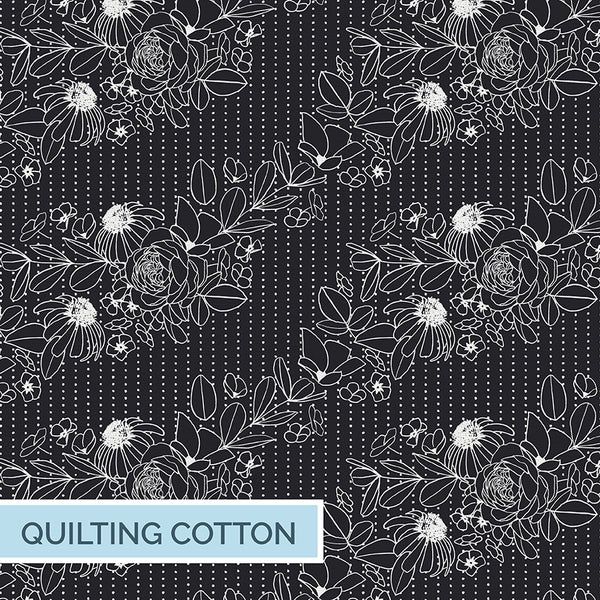 Paintbrush Studio Geo Florals - Wild and Wonderful - Charcoal/White