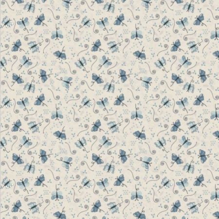 Something Borrowed, Something Blue - Butterflies on a pale background