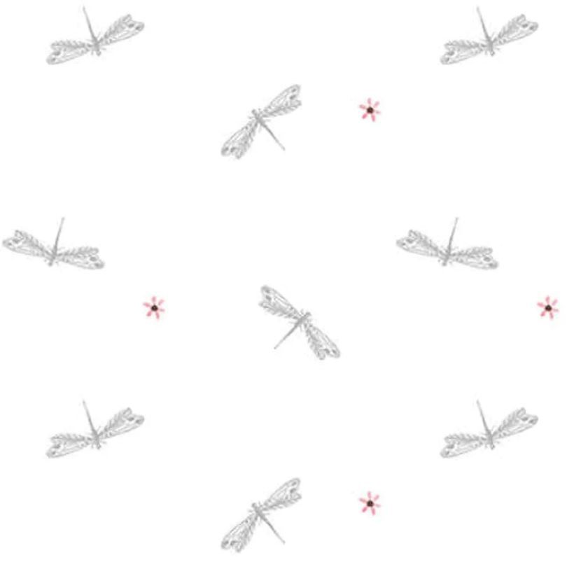 Blank Quilting Folk Garden- Dragonflies White