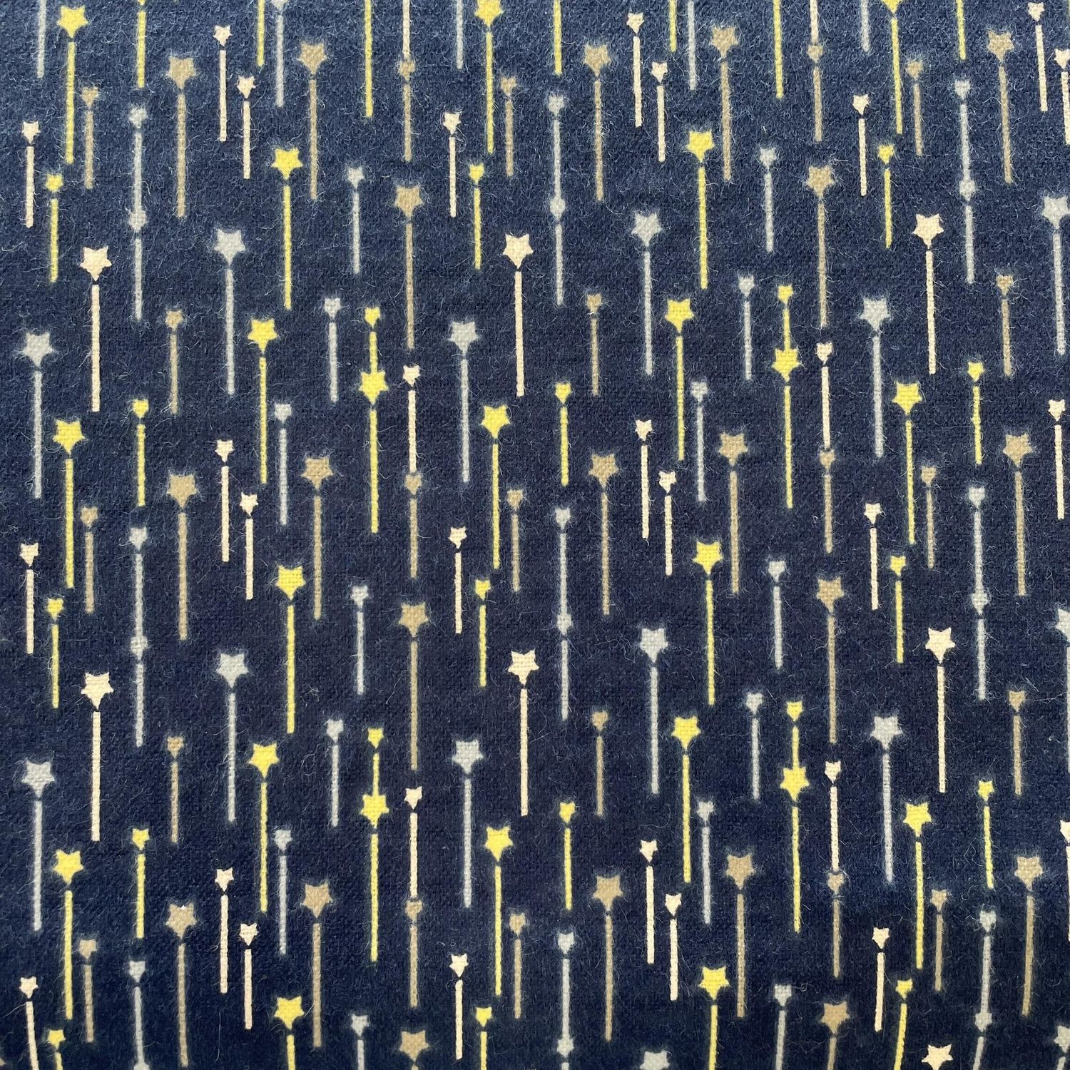 Navy Stars Flannelette