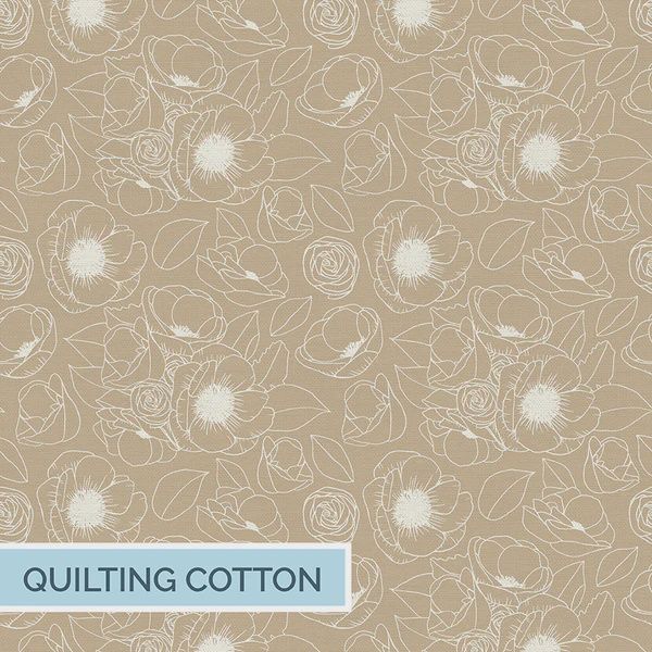 Paintbrush Studio Geo Florals - Bouquet - Tan/White