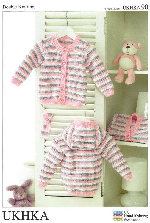 UK Hand Knitting Association  Stripped Cardigan Pattern