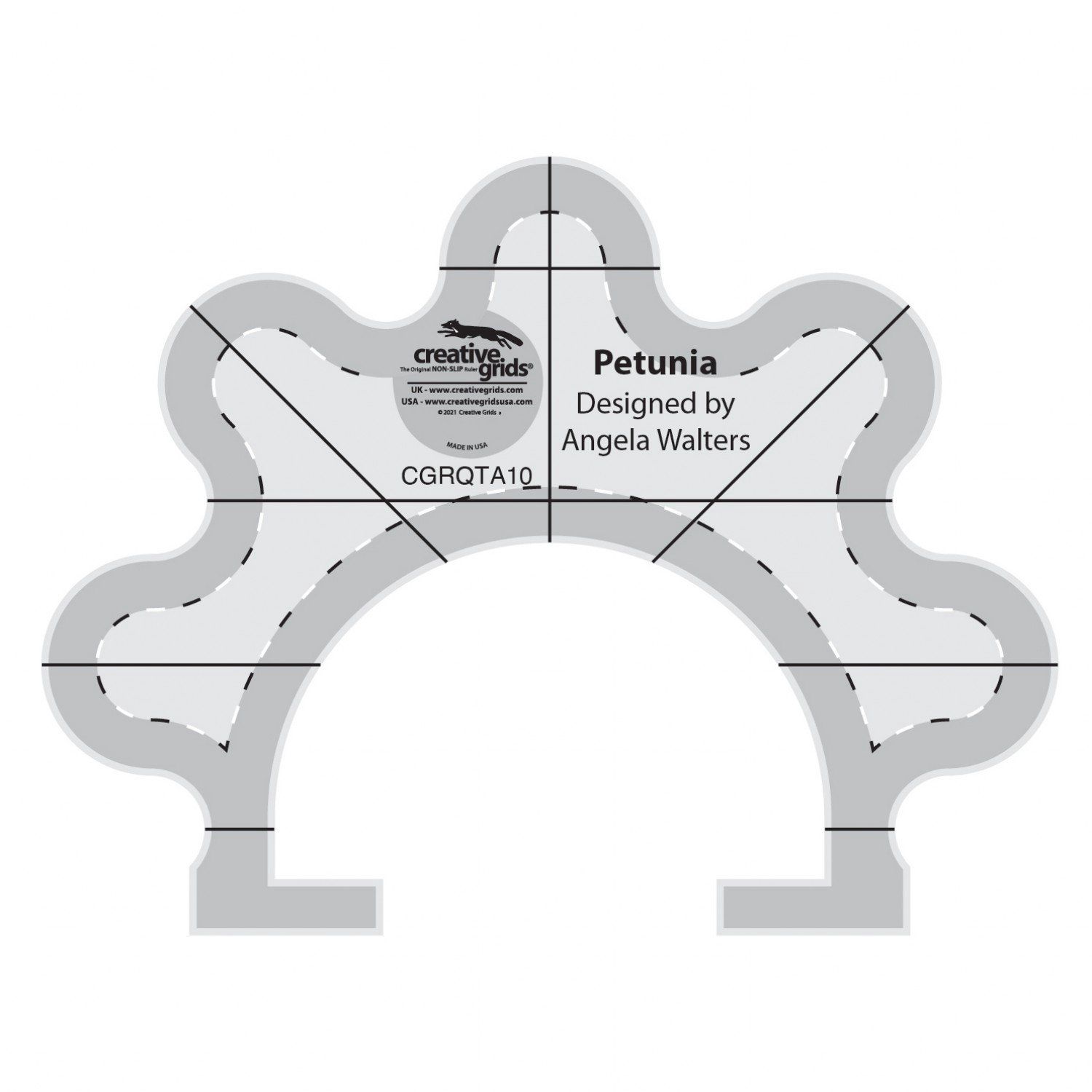 NEW Creative Grids Quilting Ruler Petunia By Angela Walters