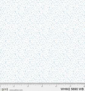 P&amp;B Fabric Whimsy 2 Rain Drops White/Blue