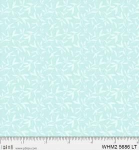 P&amp;B Fabric Whimsy 2 Tossed Sprig Light Turquoise