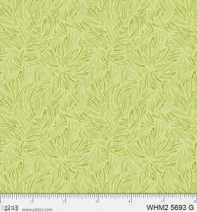 P&amp;B Fabric Whimsy 2 Tonal Linework Green