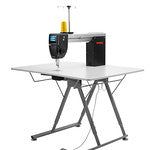 Bernina Q20 long arm quilting machine on horn adjustable table