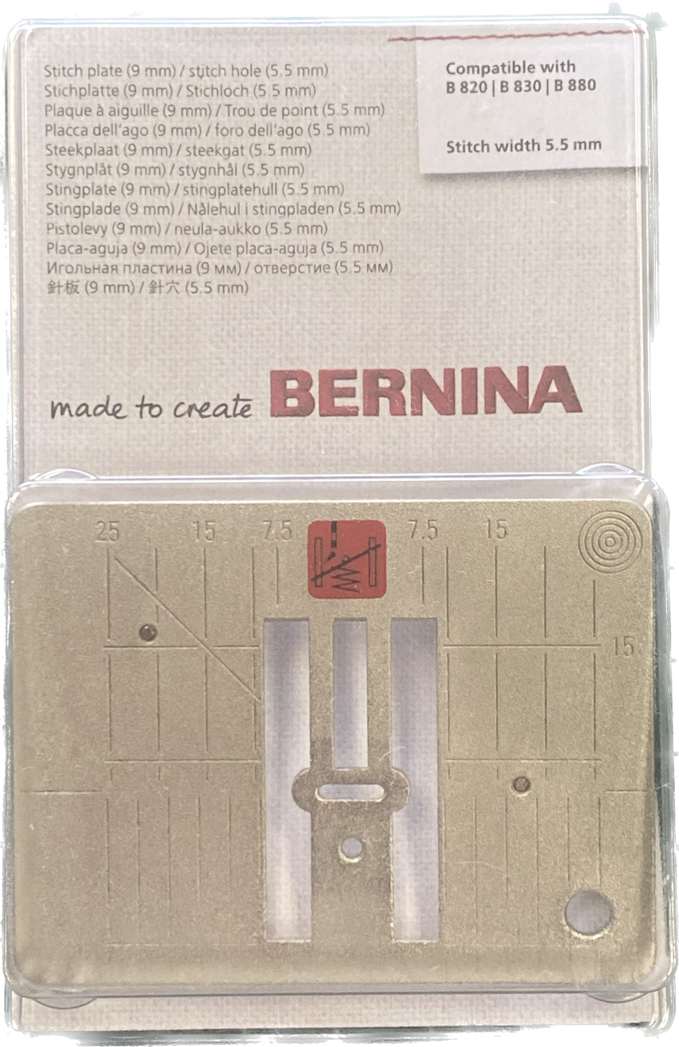 Bernina 5.5mm stitch plate - Bernina 820/830/880