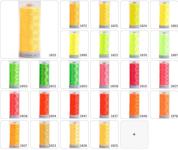 Polyneon Embroidery Thread Strip 14 (Fluro)