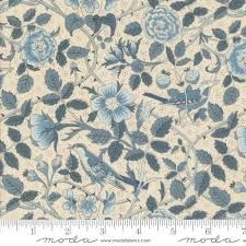 Moda French General - Oiseaux - Pearl - french Blue