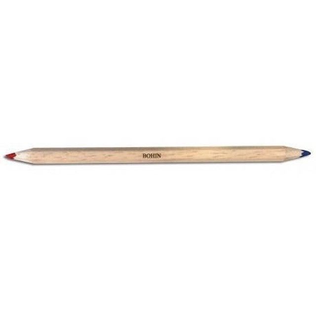 Bohin Dressmaking Chalk Pencil, Colour: Red/Blue
