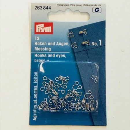 Hooks &amp; Eyes, Colour: Silver, Size: No1, Type: Hook &amp; eye