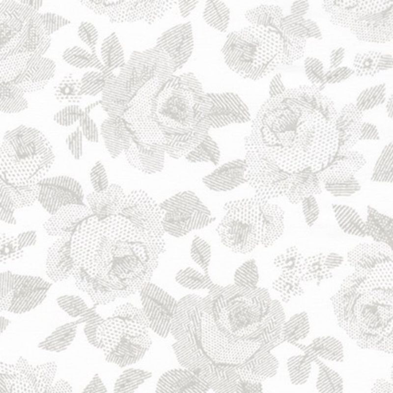 Robert Kaufman - Whisper Print White/Grey Floral