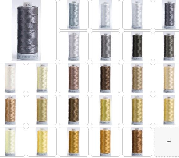 Polyneon Embroidery Thread Strip 12 (Grey/Gold)